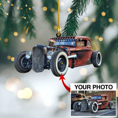 Custom Photo Ornament Hot Rod