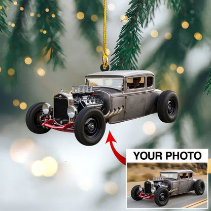 Custom Photo Ornament Hot Rod