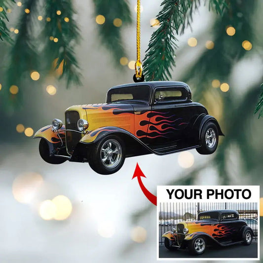 Custom Photo Ornament Hot Rod