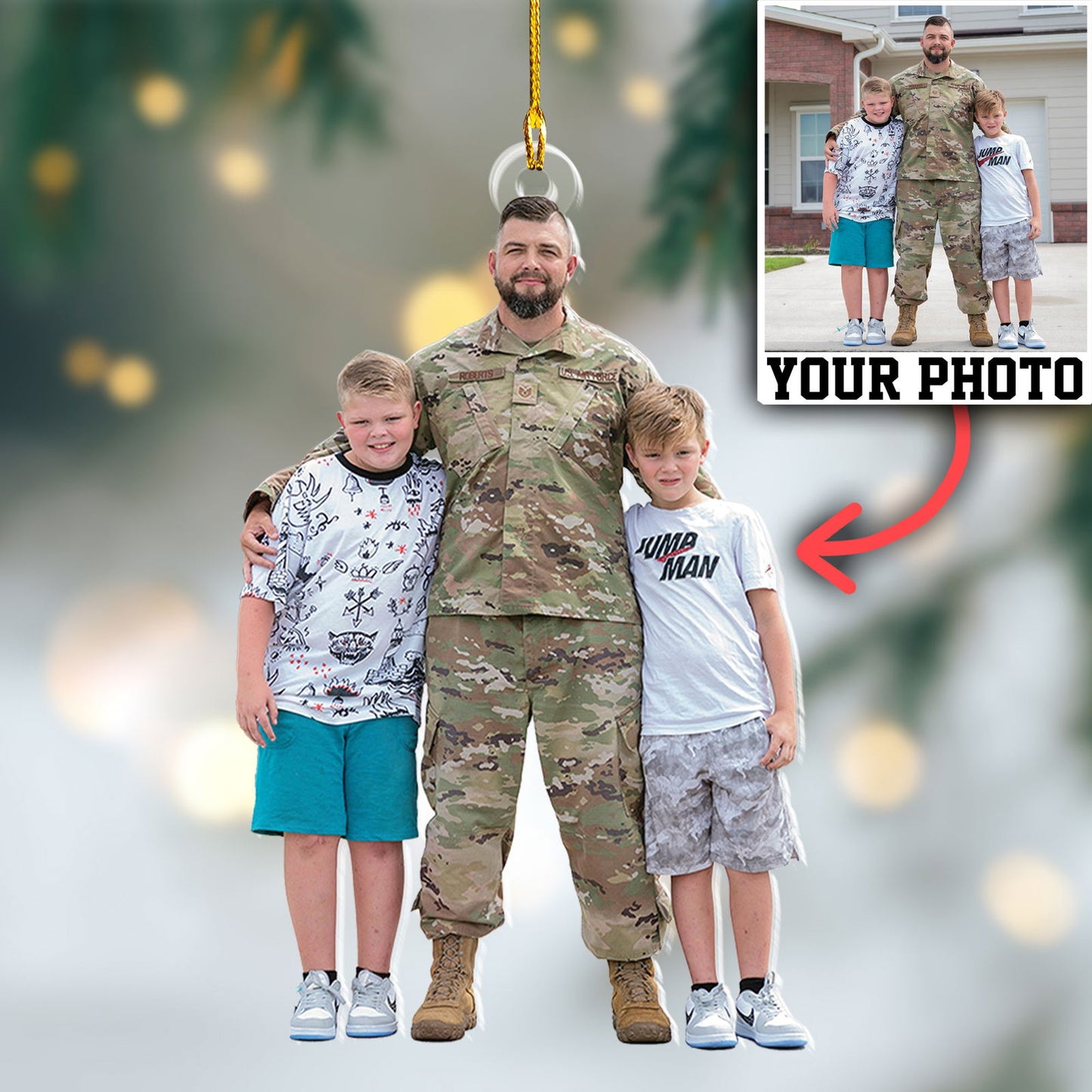 Custom Photo Ornament Military