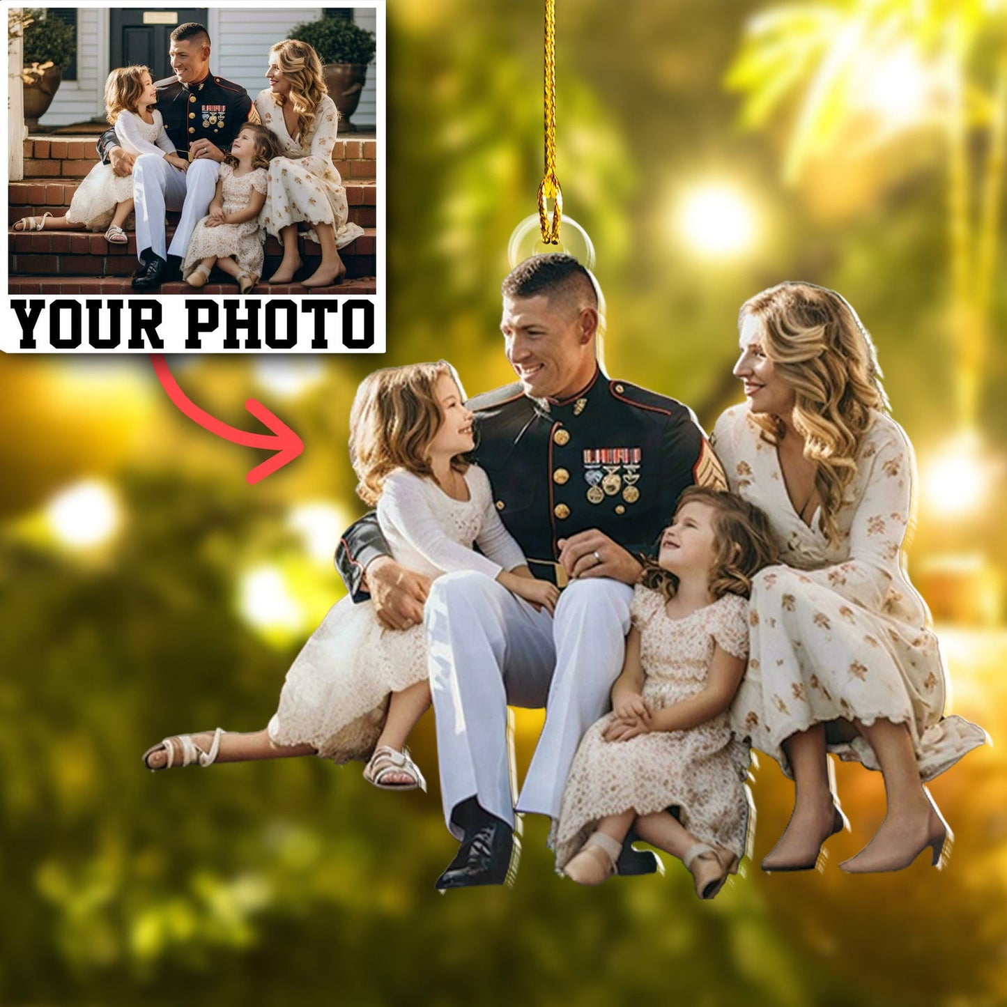 Custom Photo Ornament Military