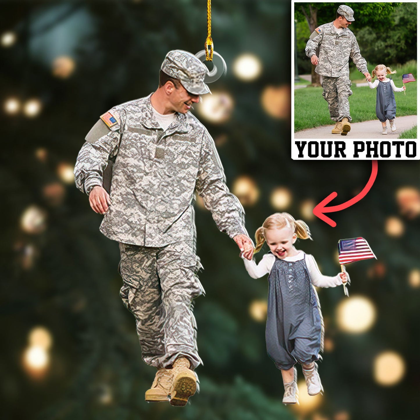 Custom Photo Ornament Military