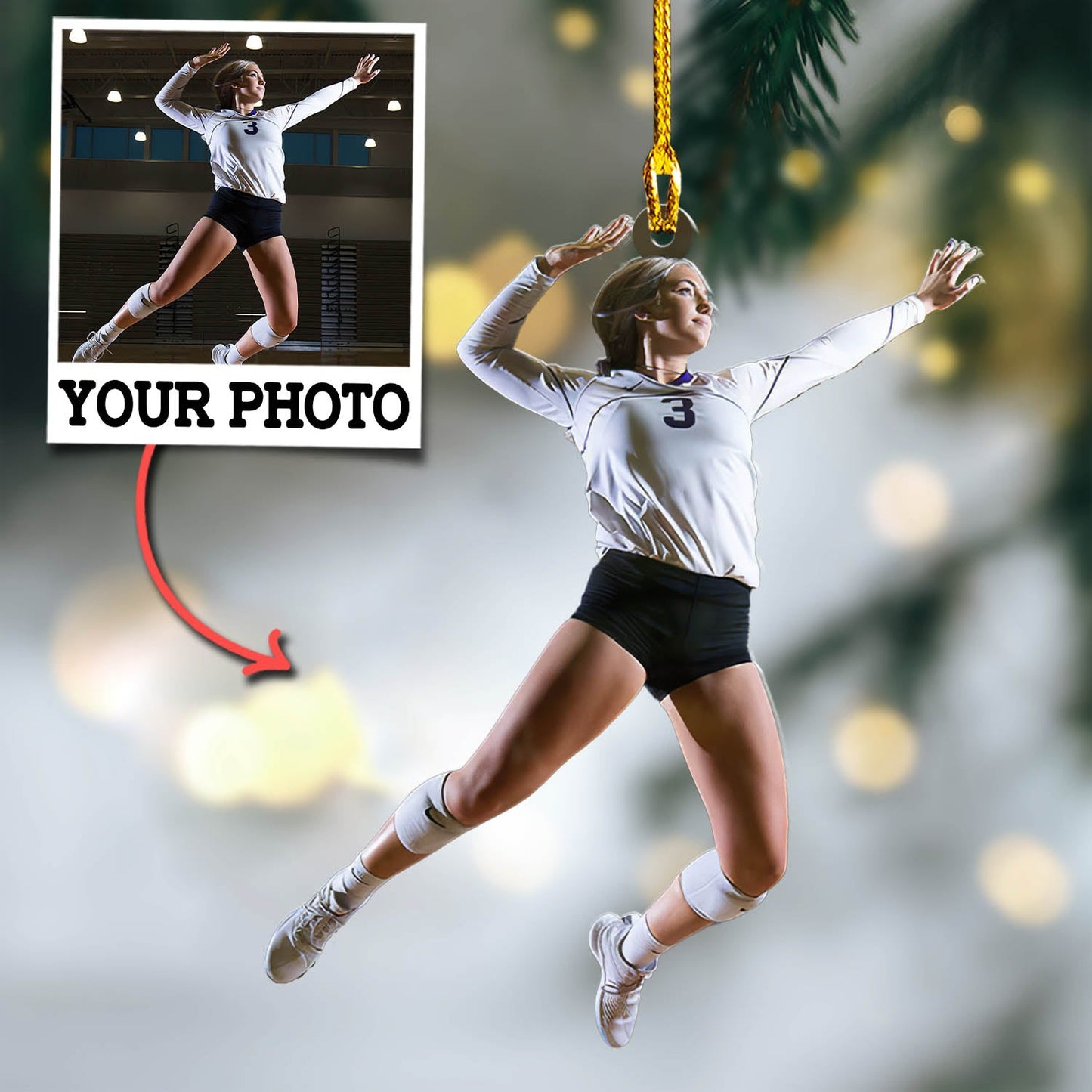 Custom Photo Ornament Volleyball