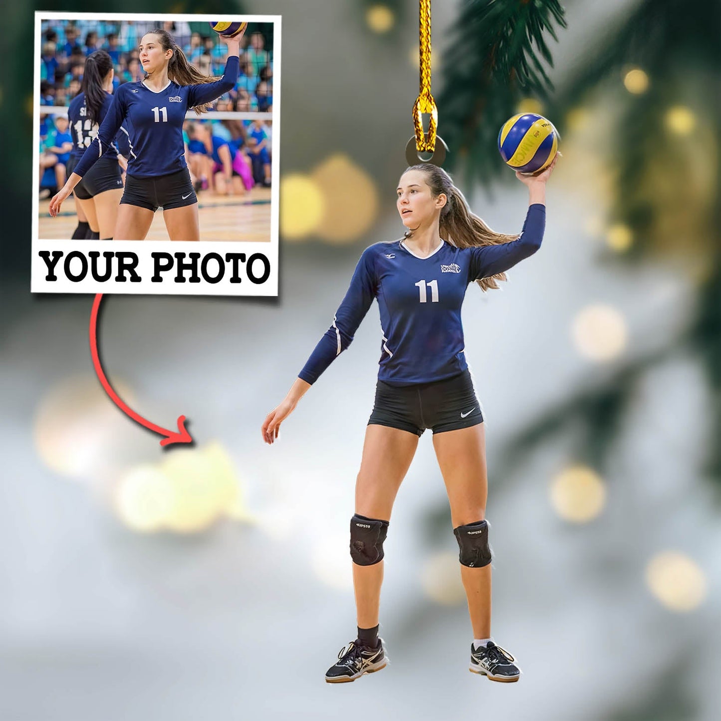 Custom Photo Ornament Volleyball