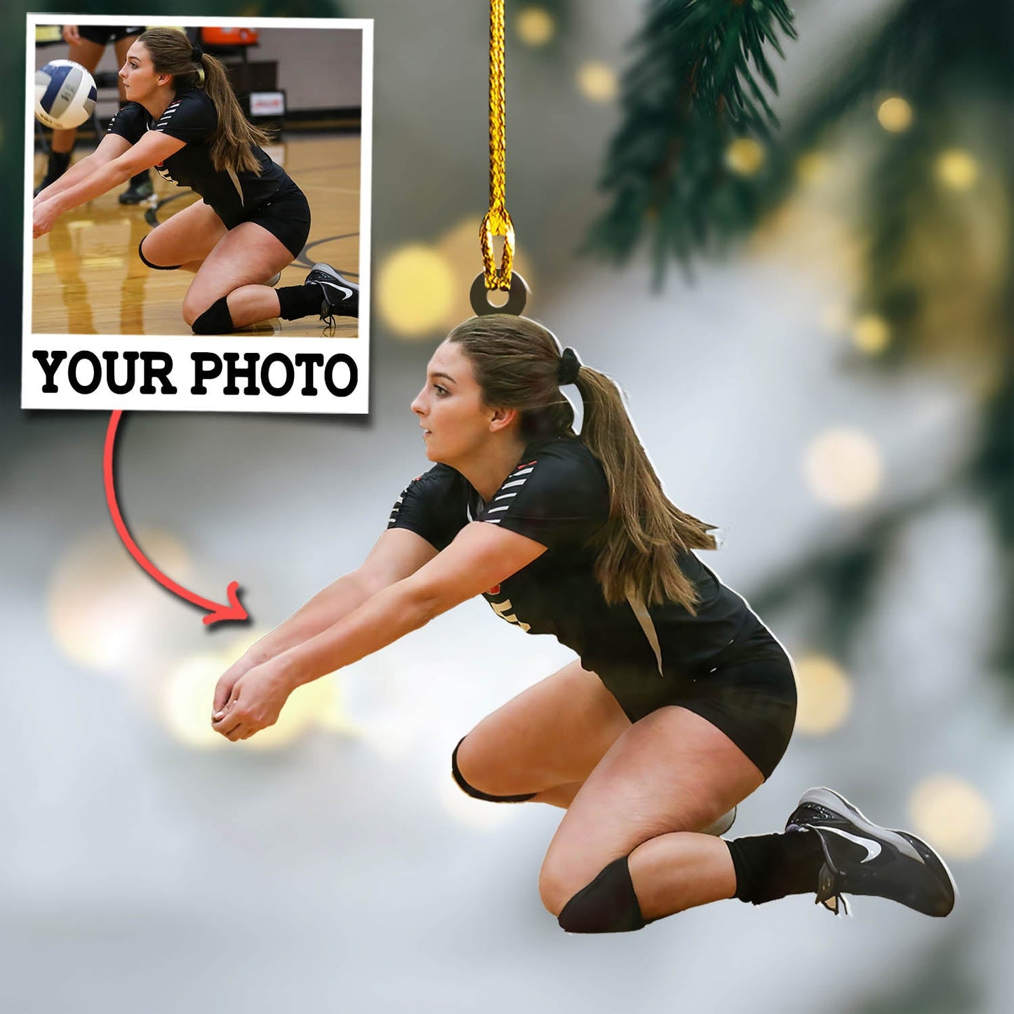 Custom Photo Ornament Volleyball