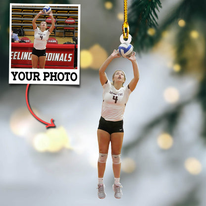 Custom Photo Ornament Volleyball