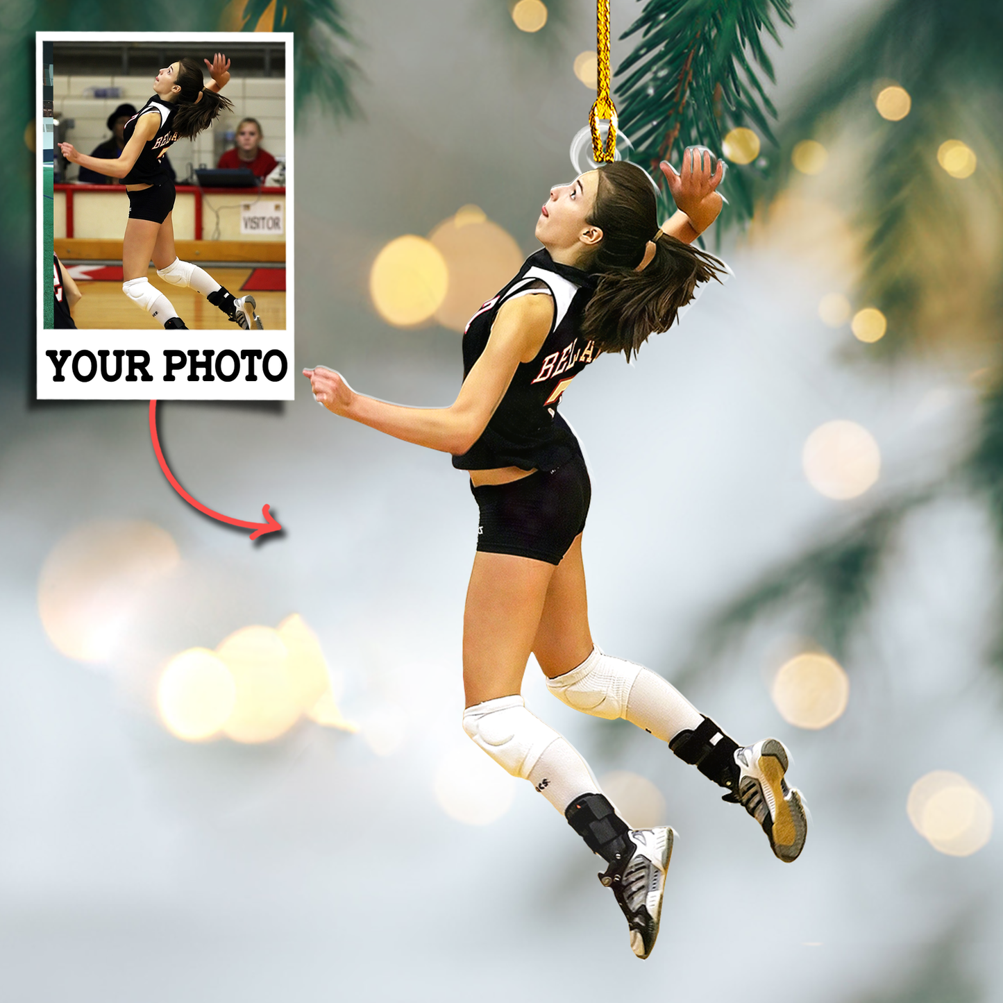 Custom Photo Ornament Volleyball