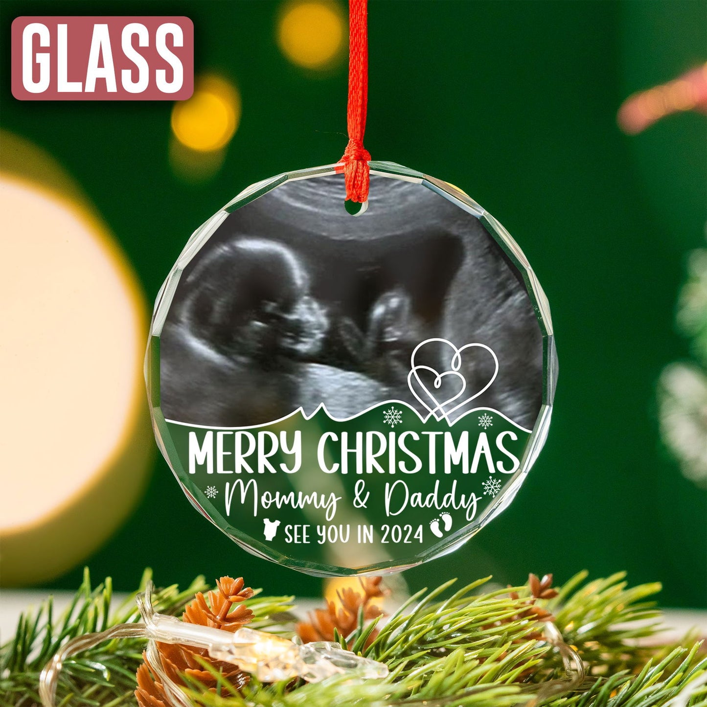 Custom Photo Ultrasound Baby Ornament