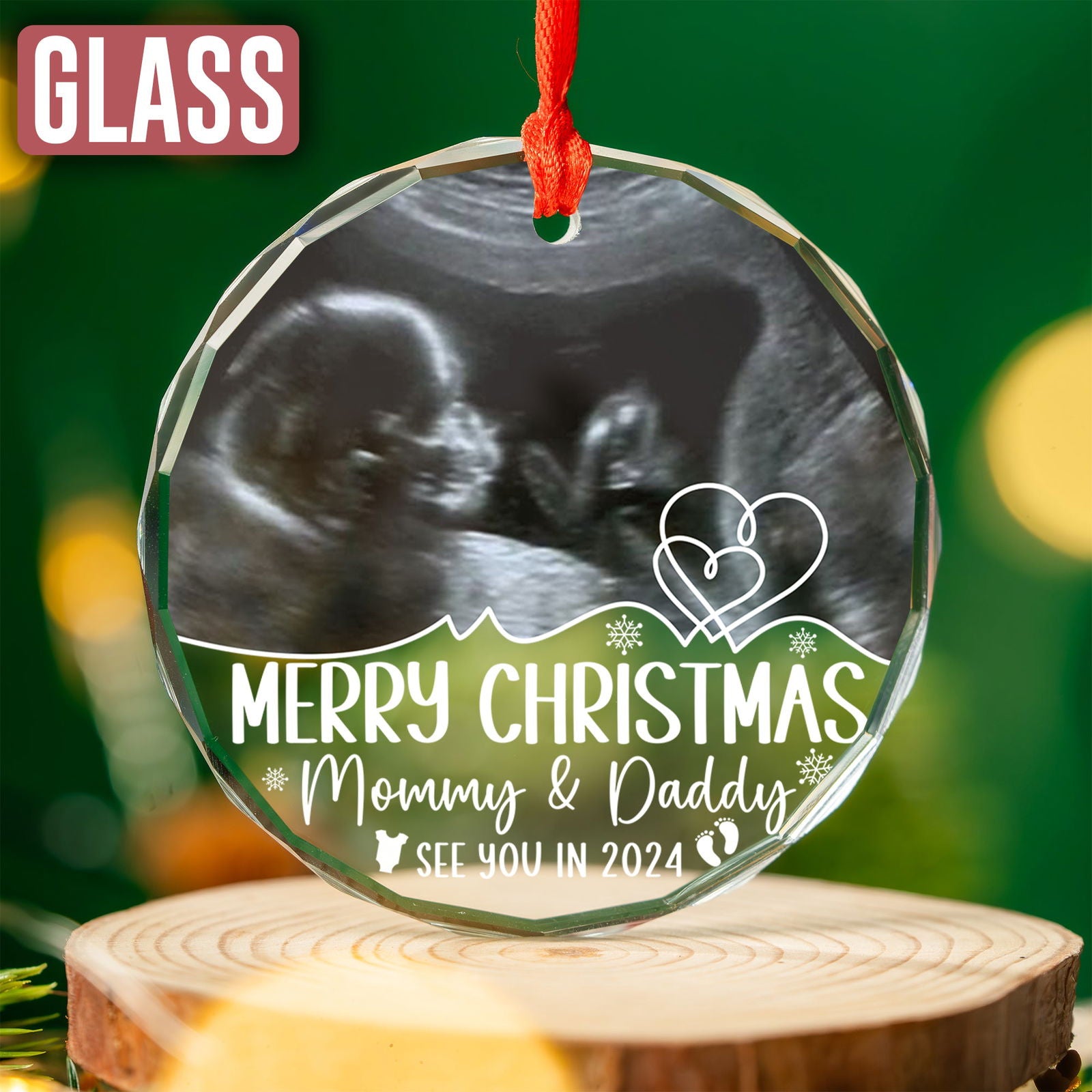 Custom Photo Ultrasound Baby Ornament