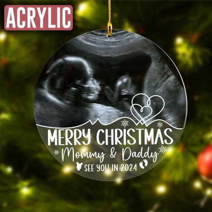 Custom Photo Ultrasound Baby Ornament