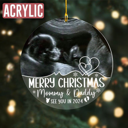 Custom Photo Ultrasound Baby Ornament