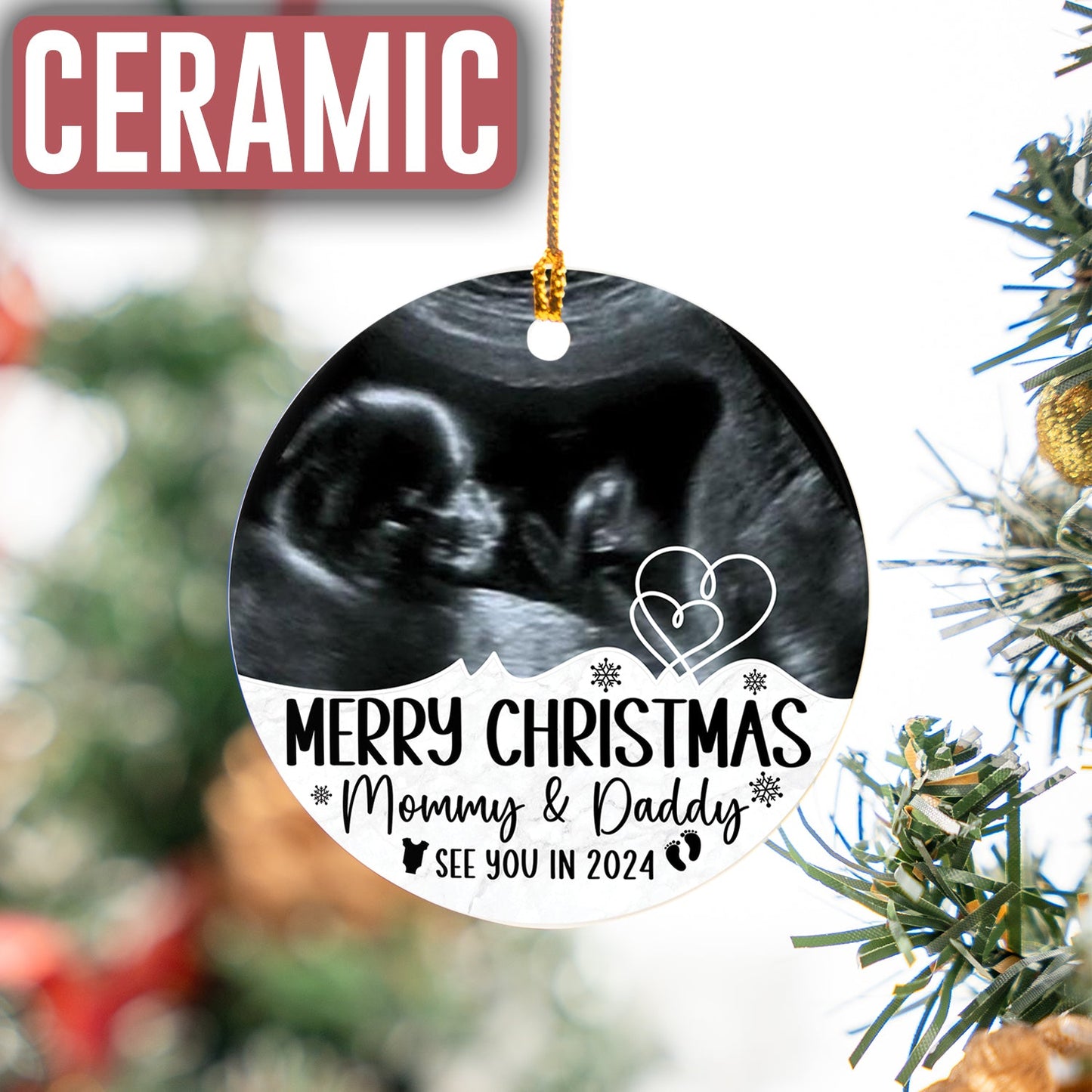 Custom Photo Ultrasound Baby Ornament