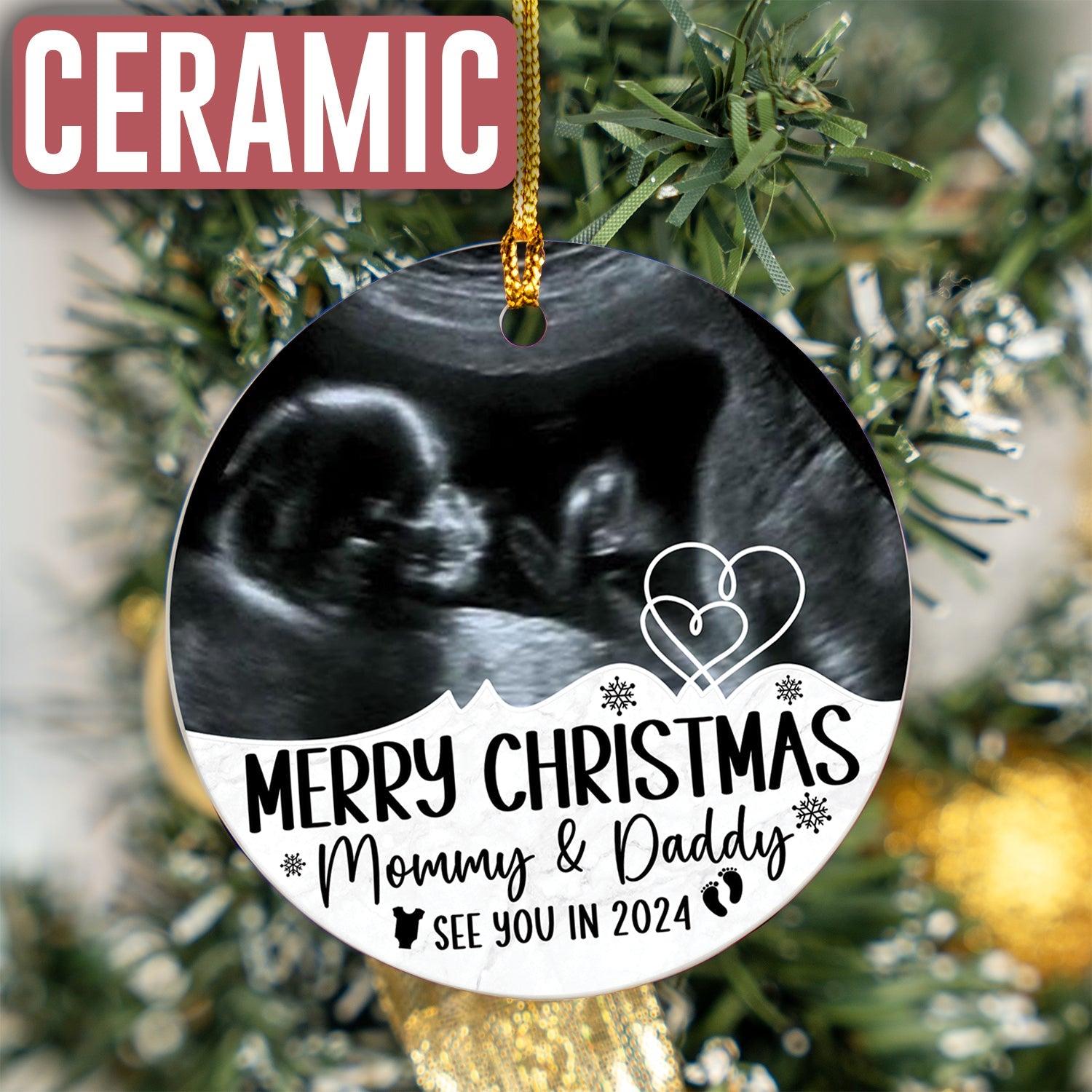 Custom Photo Ultrasound Baby Ornament