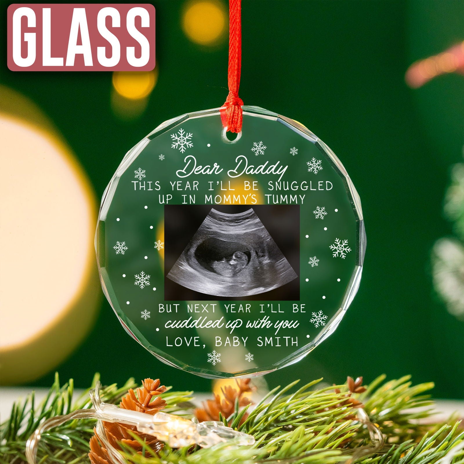 Custom Photo Ultrasound Ornament