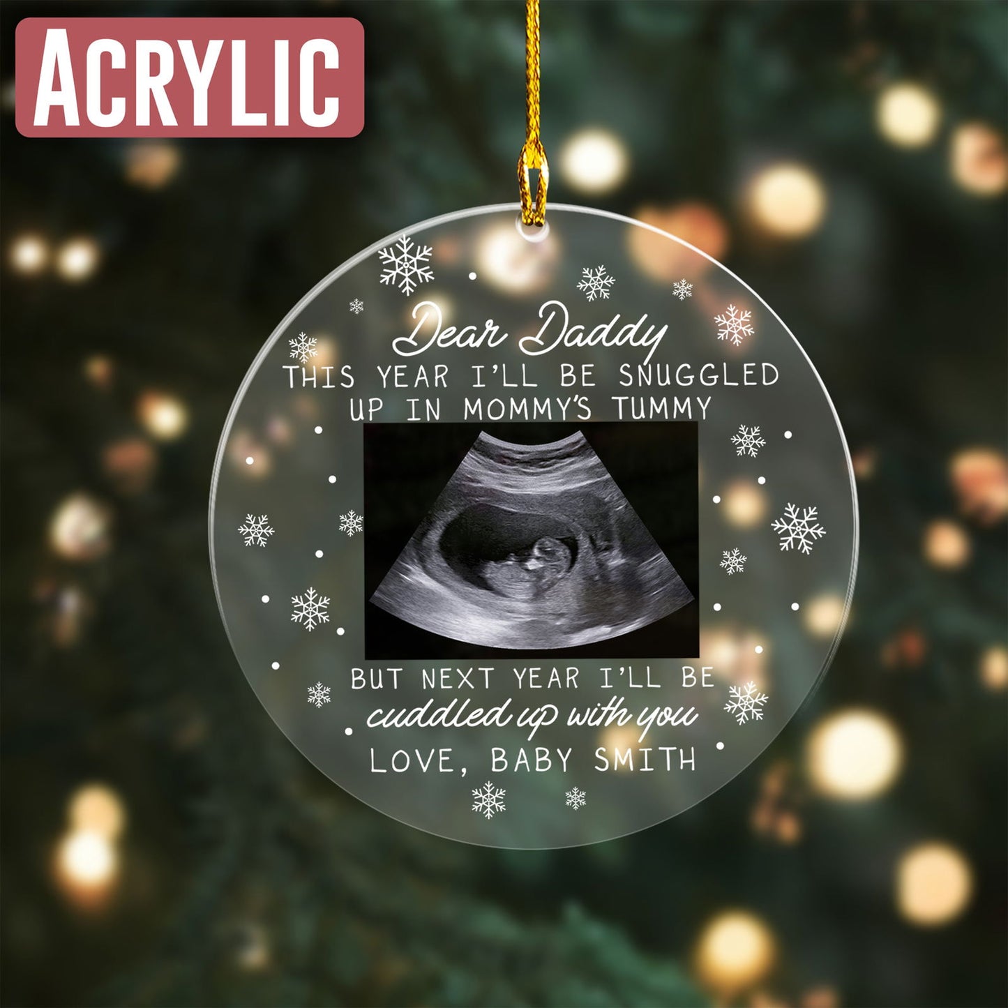 Custom Photo Ultrasound Ornament