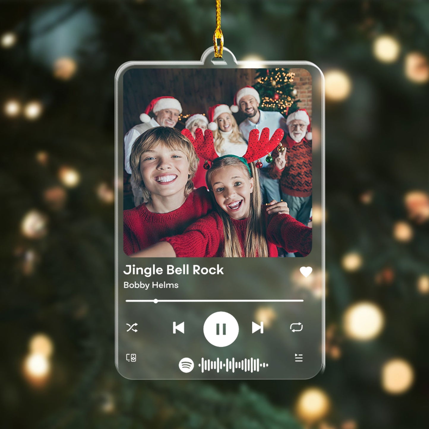 Custom Photo With Song Name Ornament