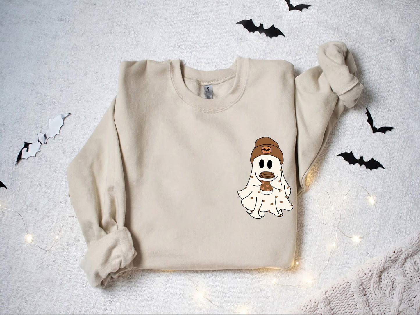 Cute Ghost Drinking Coffee Shirt