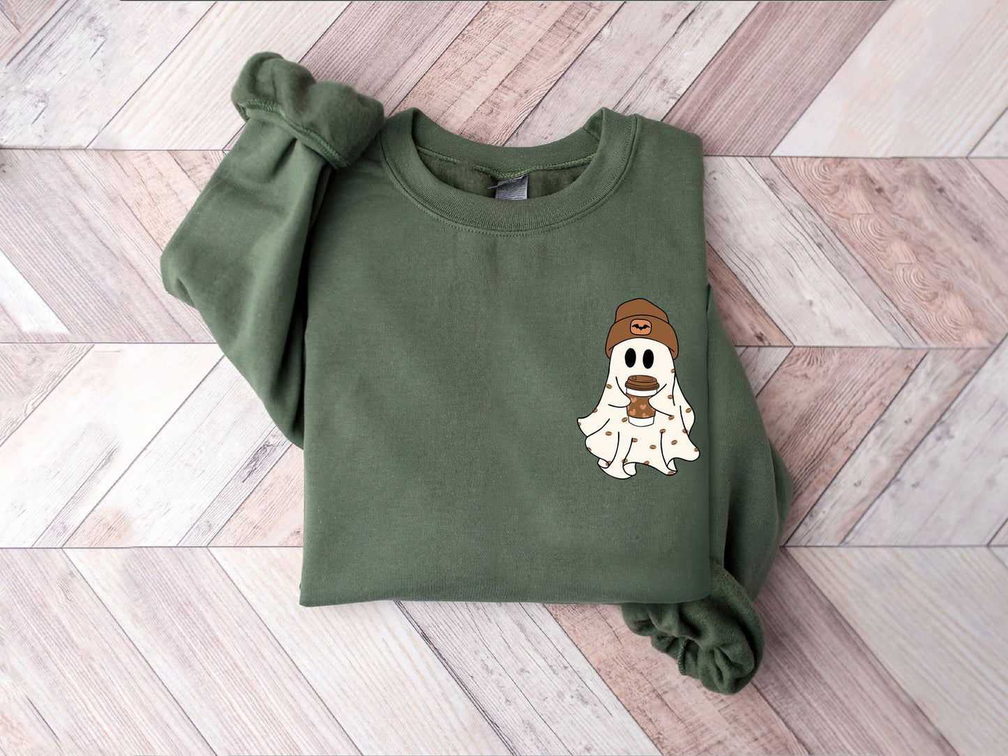 Cute Ghost Drinking Coffee Shirt