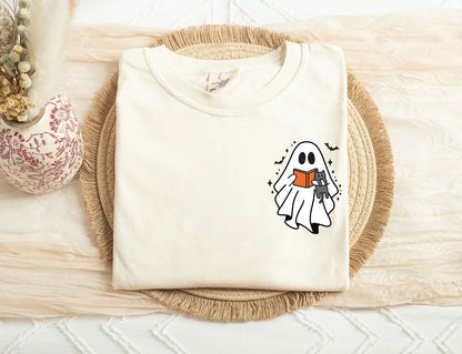 Cute Ghost Reading Book Shirt