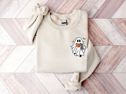 Cute Ghost Reading Book Shirt