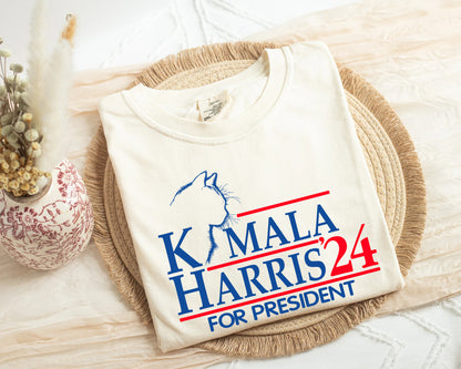 Kamala Harris '24 For President Cat Shirt