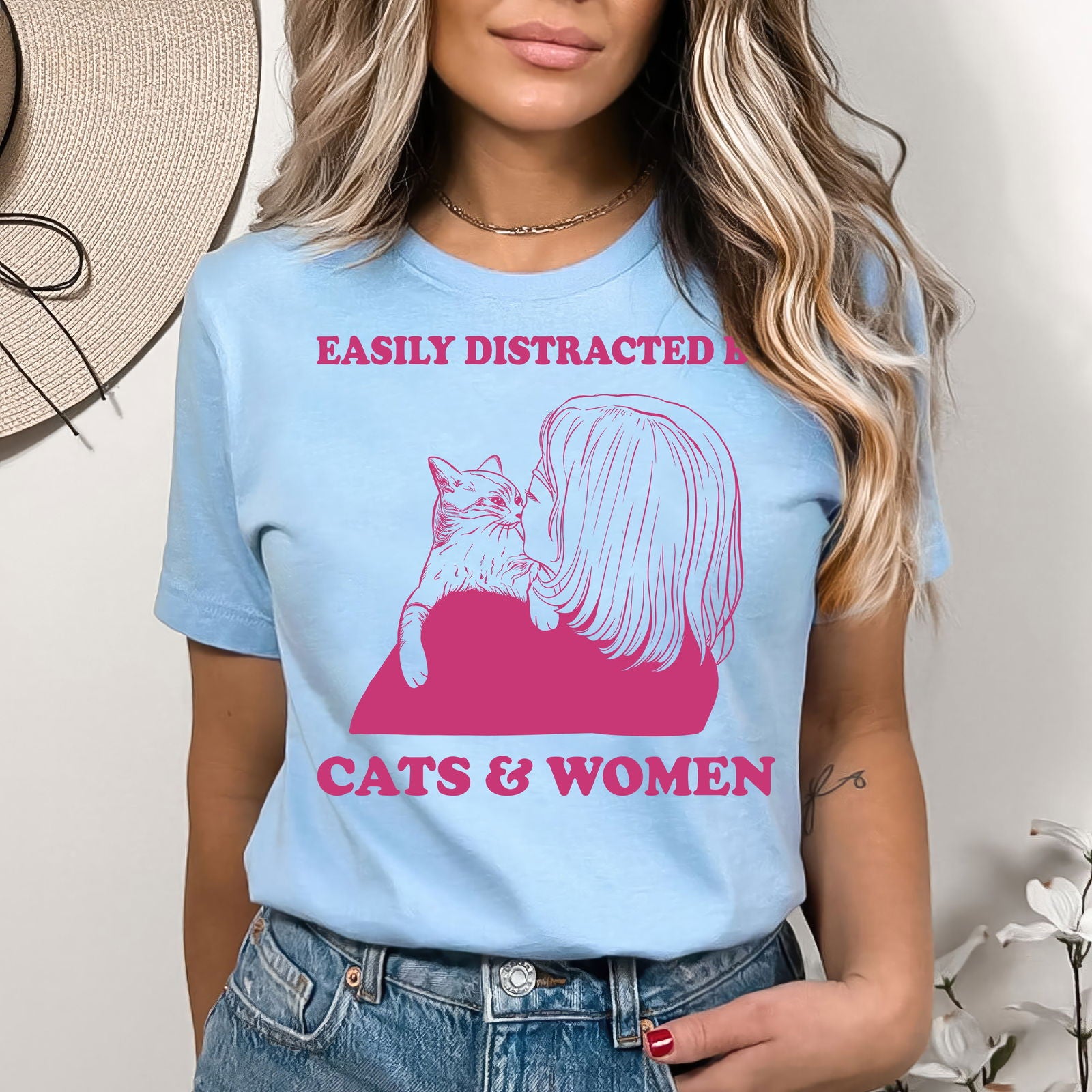 Easily Distracted By Cat & Women Shirt