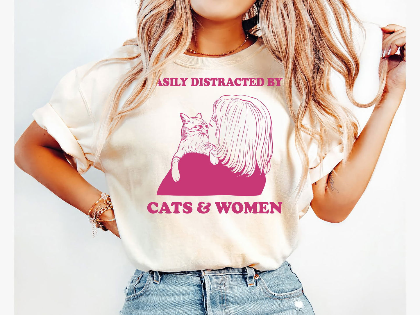 Easily Distracted By Cat & Women Shirt