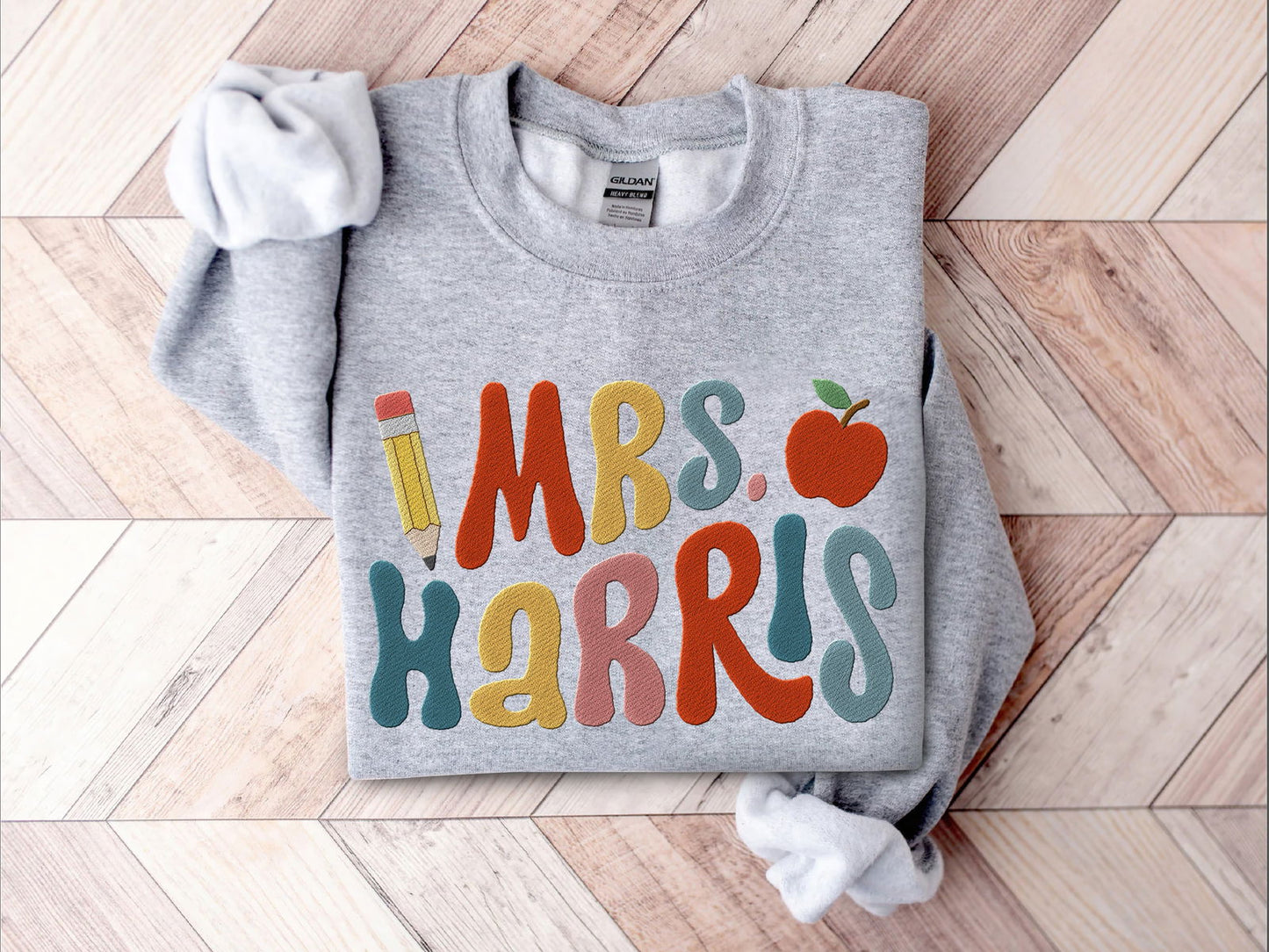 Embroidered Custom Name Teacher Shirt