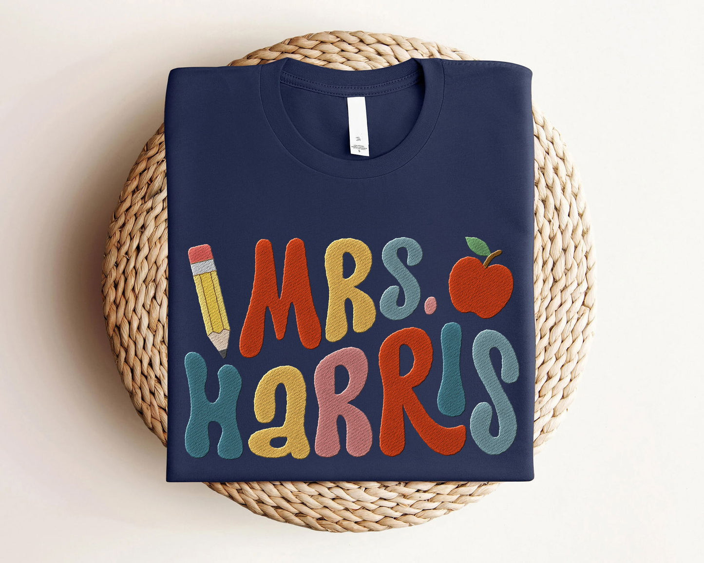 Embroidered Custom Name Teacher Shirt