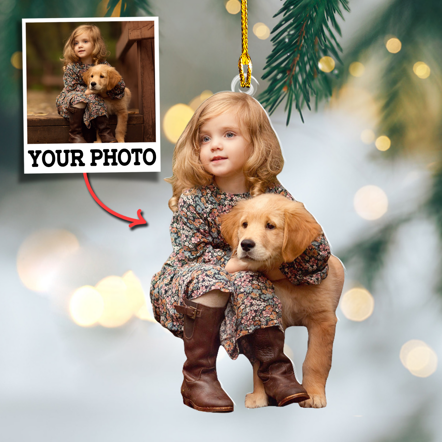 Custom Dog Photo Ornament