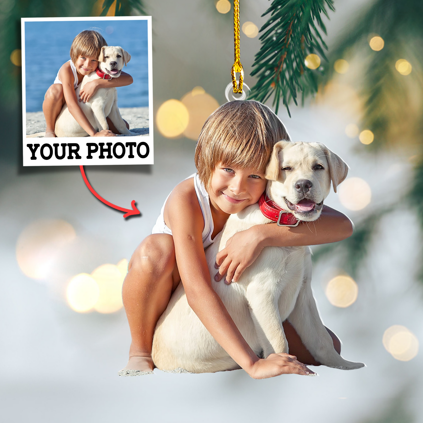 Custom Dog Photo Ornament