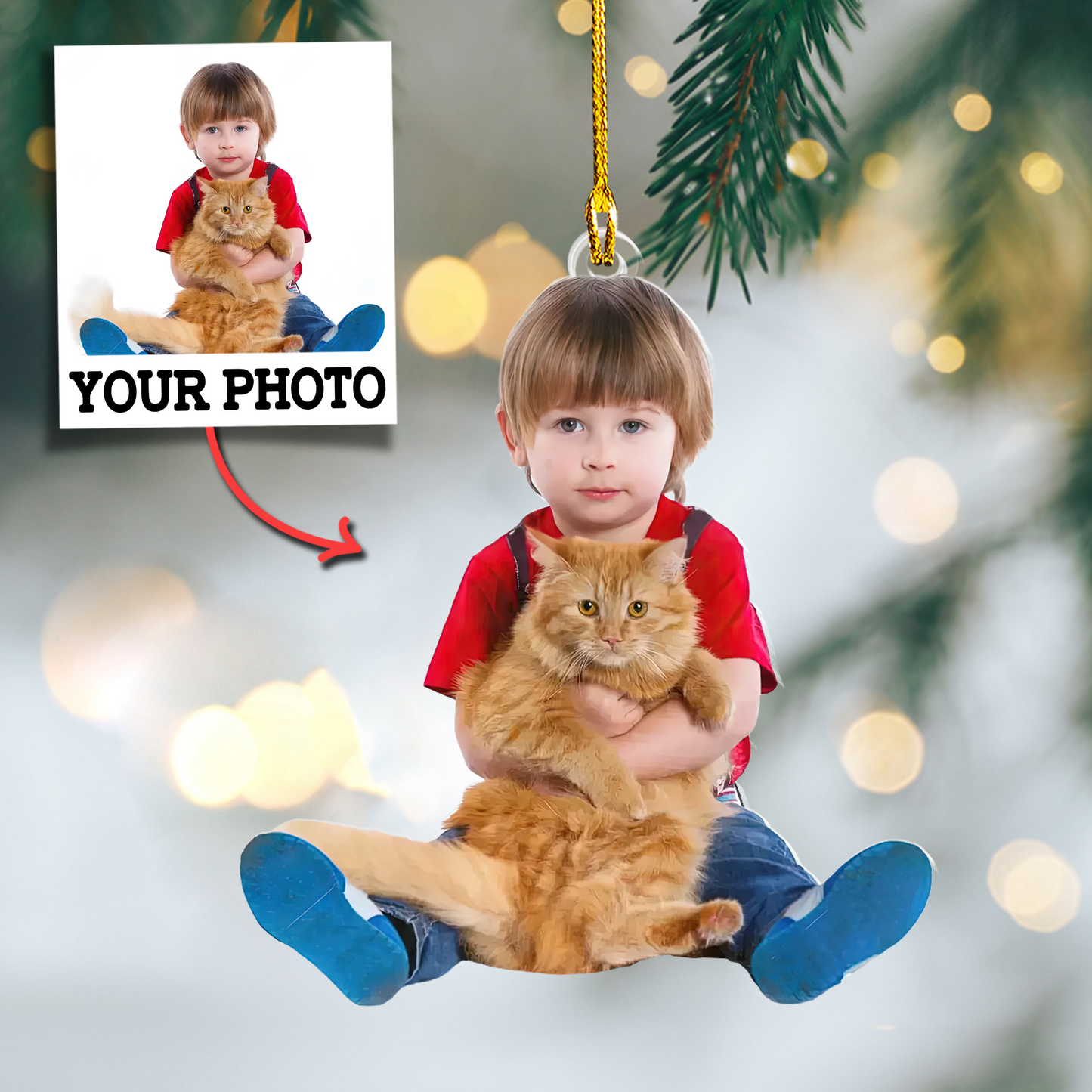 Custom Cat Photo Ornament