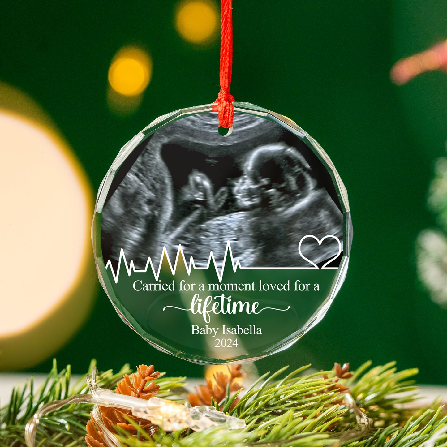 Custom Miscarriage Baby Ultrasound Photo Ornament