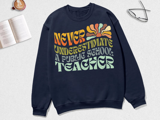 Never Underestimate A Public School Teacher Tim Walz Shirt