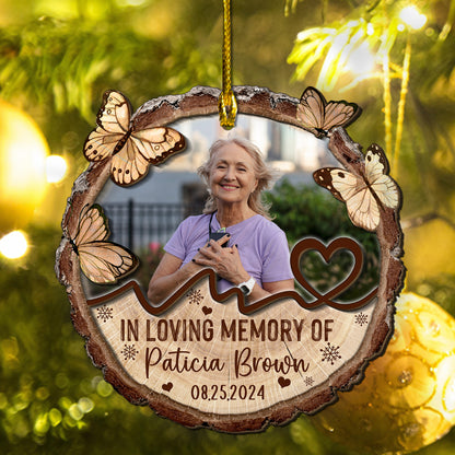 Custom Memorial Photo 2-Layer Wood Ornament