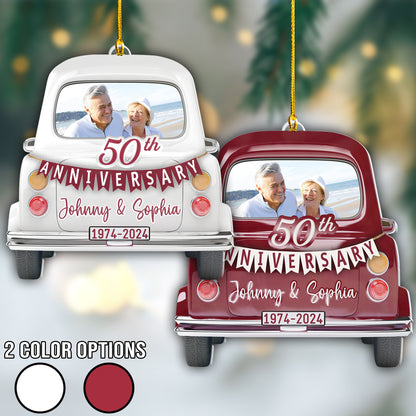 Custom 50th Anniversary Photo Ornament