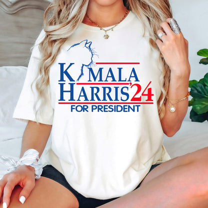 Kamala Harris '24 For President Cat Shirt