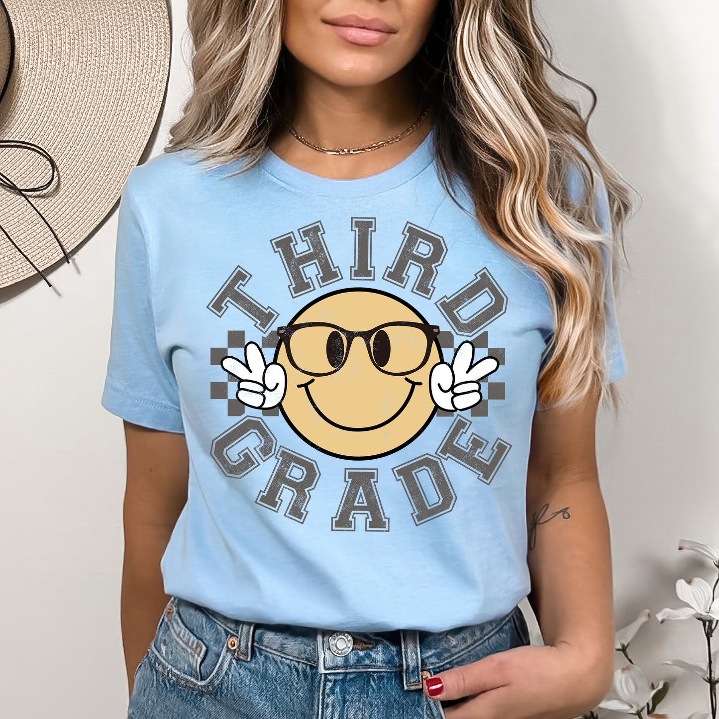 Third Grade Retro Smiley Face Shirt