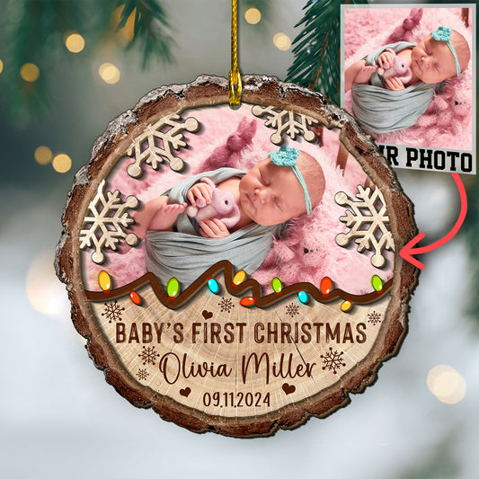 Custom Baby Photo 2-Layer Wood Ornament