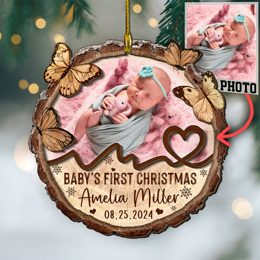 Custom Baby Photo 2-Layer Wood Ornament