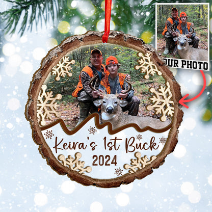 Custom Hunting Photo Wood and Acrylic Ornament