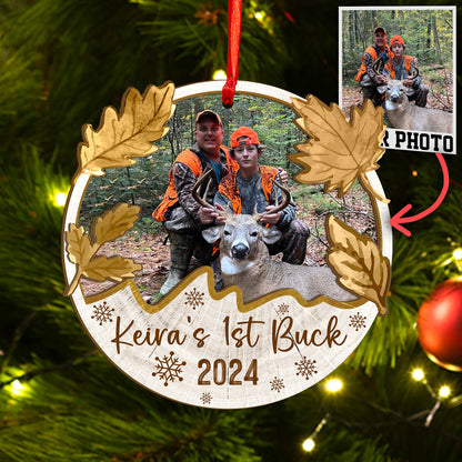 Custom Hunting Photo Wood and Acrylic Ornament