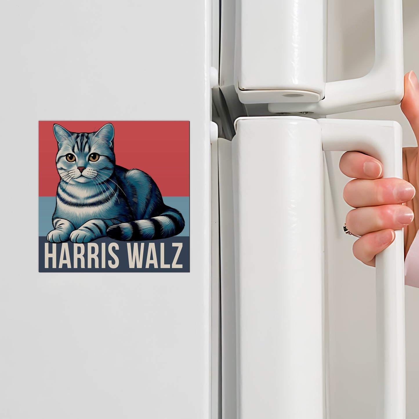 Harris Walz Cat Magnet