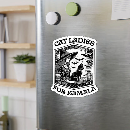 Cat Ladies For Kamala Wizard Magnet