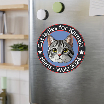 Cat ladies for Kamala Harris Walz 2024 Magnet