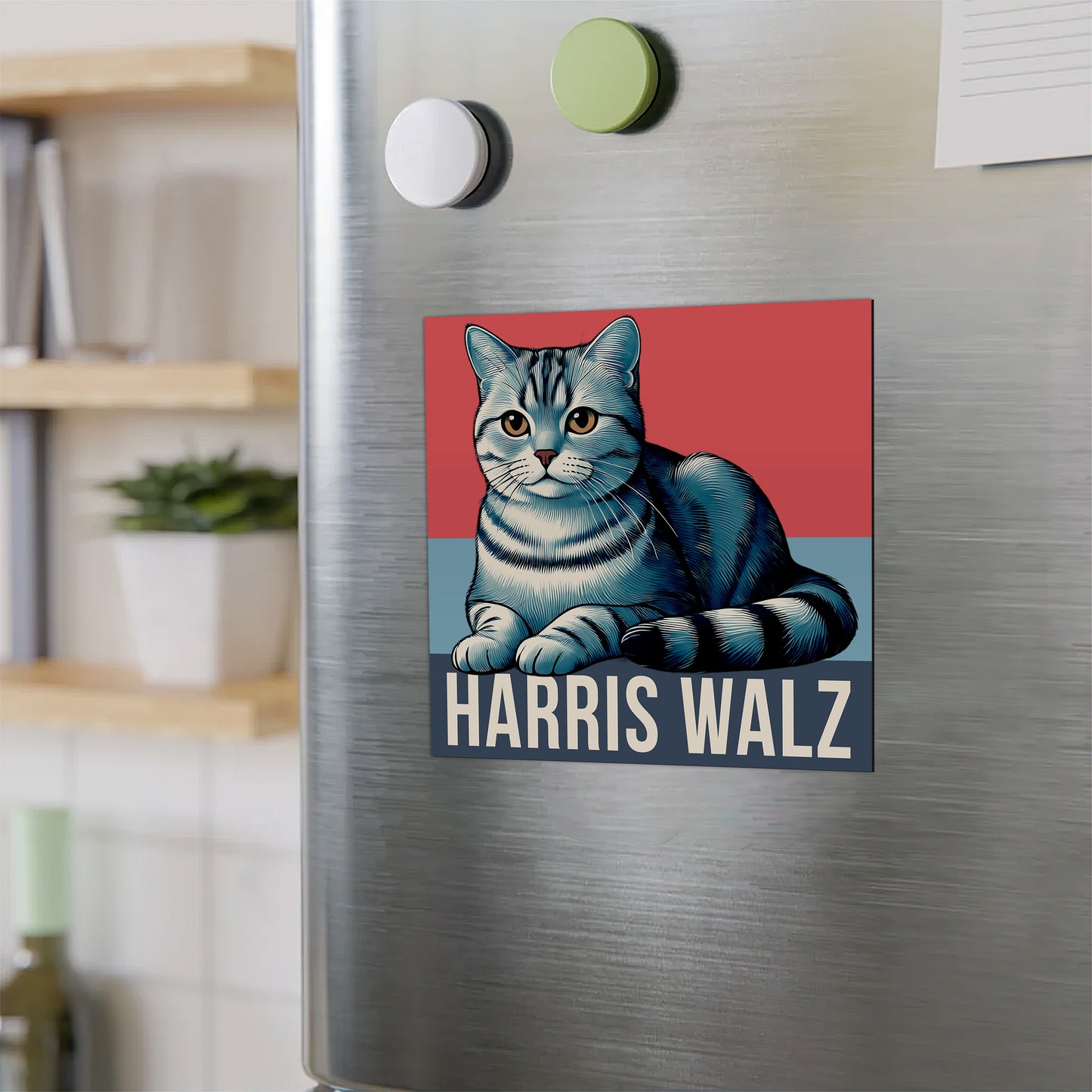 Harris Walz Cat Magnet