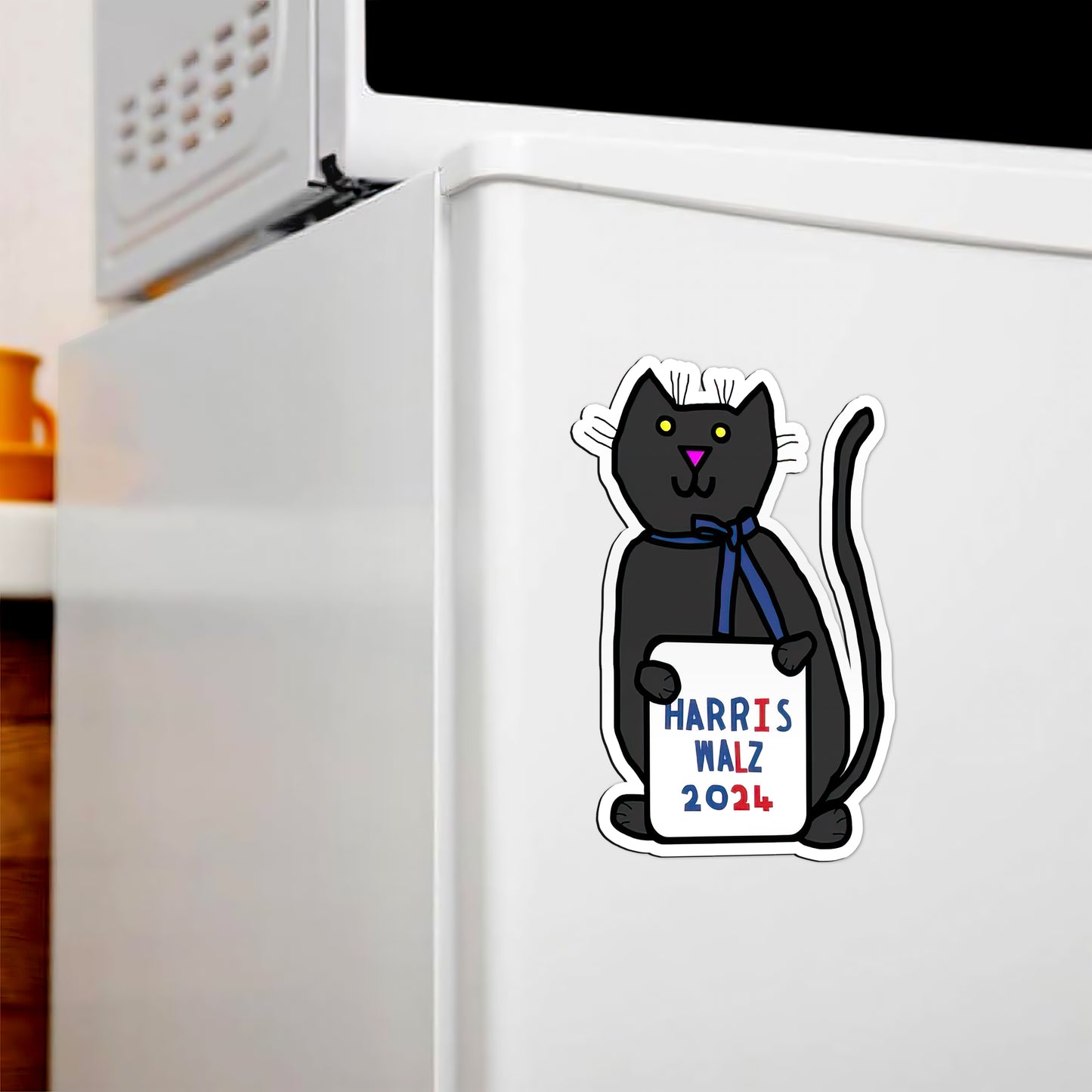 Childless Cat Lady Harris Walz 2024 Magnet