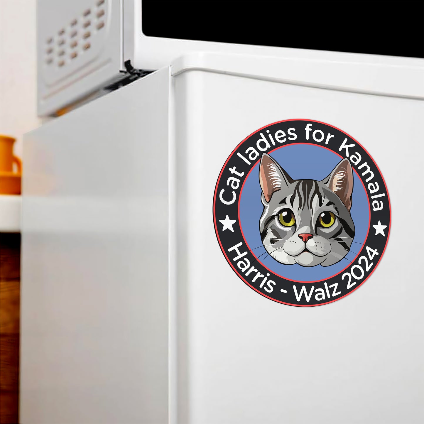 Cat ladies for Kamala Harris Walz 2024 Magnet