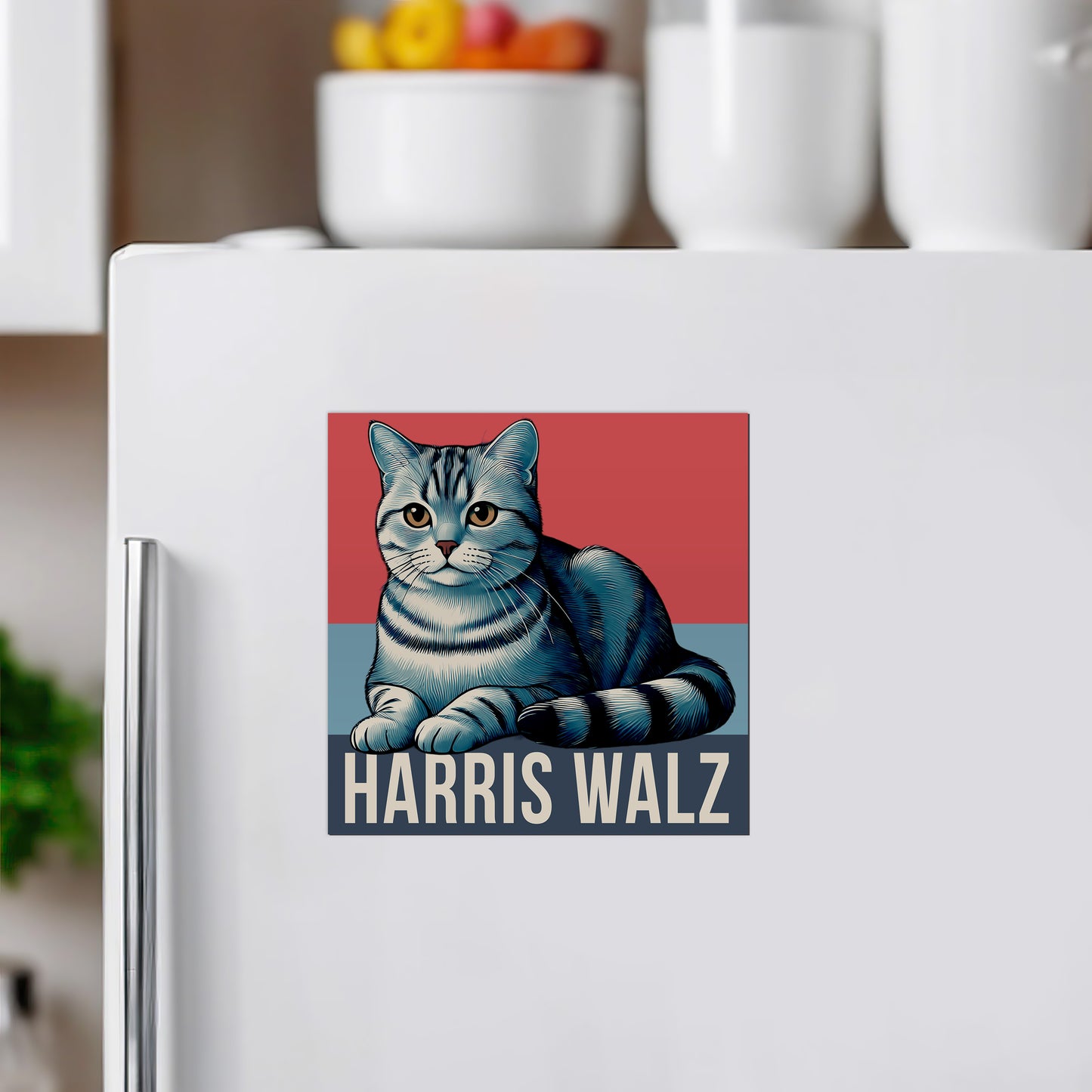 Harris Walz Cat Magnet