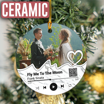 Custom Couple Song Photo QR Code Ornament